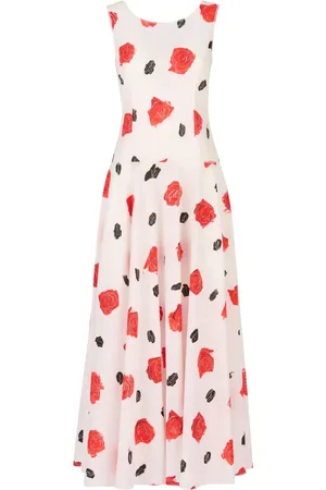 Marni Vestido midi con rosas estampadas