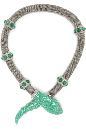 Roberto Cavalli Collar con esmalte de serpiente