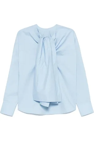 Plan C Blusa de popelina con moño grande