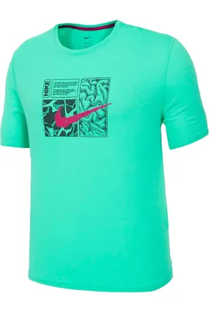 Nike Playera Dri-FIT Miler D.Y.E. Light Menta/Dynamic Berry