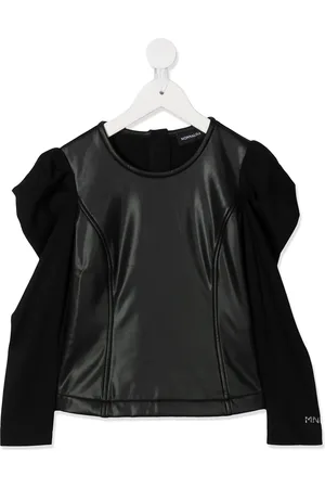 MONNALISA Top con panel de piel artificial