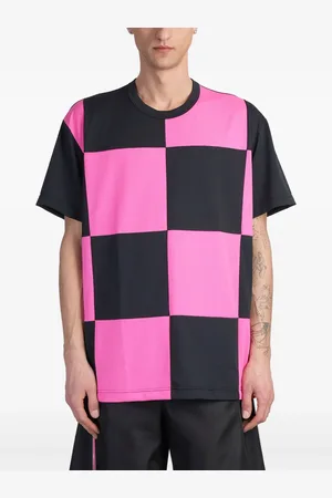 Comme des Garçons Playera con motivo de cuadros