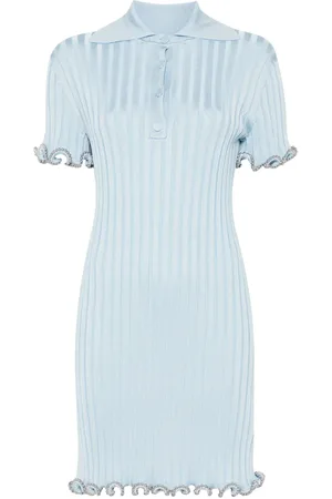 Jil Sander Vestido corto tejido de canalé