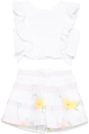 Lapin House Set de shorts con bordado inglés