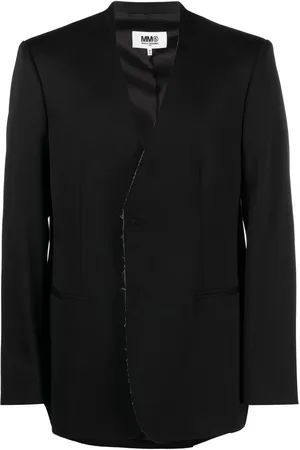 Maison Margiela Blazer con bordes sin rematar