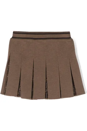 Fendi Falda plisada con monograma FF estampado