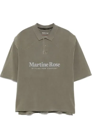 MARTINE ROSE Playera tipo polo con logo estampado