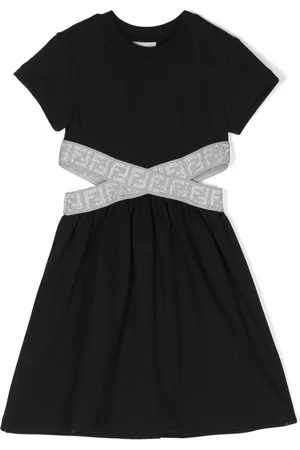 Fendi Vestido con logo FF y detalle de aberturas