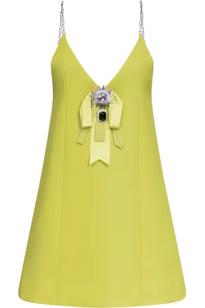 AREA Vestido corto con detalles de cristal