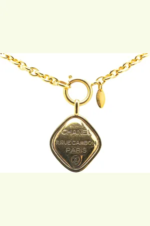 CHANEL Collar Gold Plated 31 Rue Cambon Pendant Necklace 1970-1980