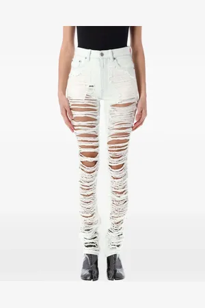 Maison Margiela Skinny jeans con efecto envejecido