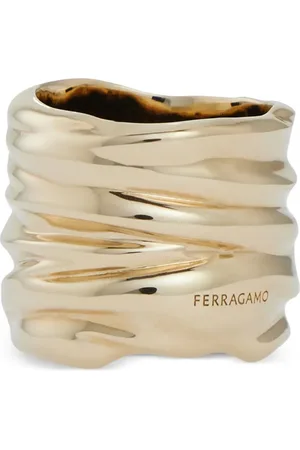 Salvatore Ferragamo Anillo metalizado con diseño retorcido
