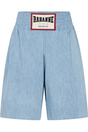 Paco rabanne Shorts de mezclilla con aplique del logo