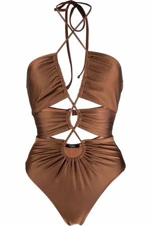 Noire Swimwear Traje de baño fruncido con aberturas