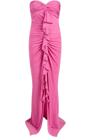 Cinq A Sept Vestido de fiesta estilo strapless con diseño fruncido