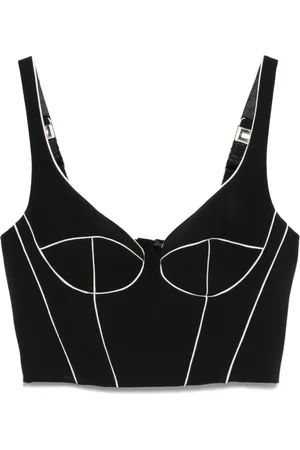 Elisabetta Franchi Top estilo corset en contraste
