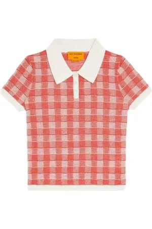 Guest In Residence Playera tipo polo con motivo de cuadros gingham