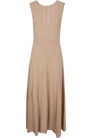 D.EXTERIOR Vestido midi bordado con lentejuelas