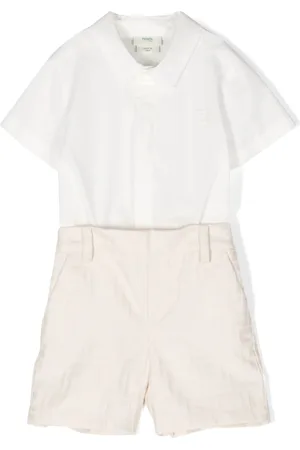 Fendi Conjunto de shorts con logo FF en jacquard