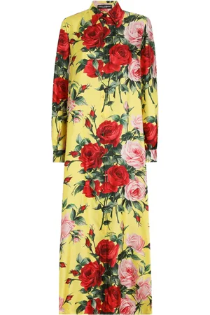 Dolce & Gabbana Vestido camisero largo con estampado floral