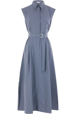 Brunello Cucinelli Vestido midi con cinturón