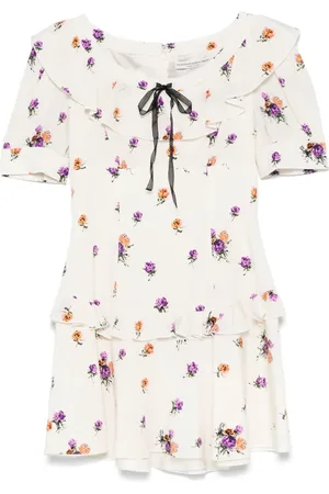 Alessandra Rich Vestido corto con rosas estampadas