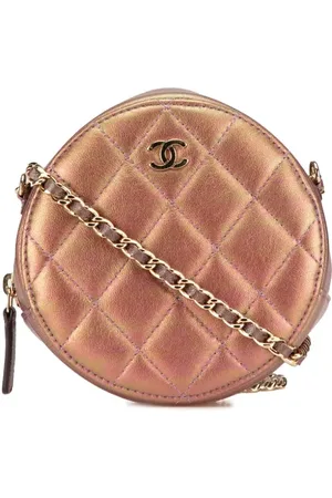 CHANEL Bolsa crossbody Quilted Iridescent Lambskin Round Clutch With Chain 2020