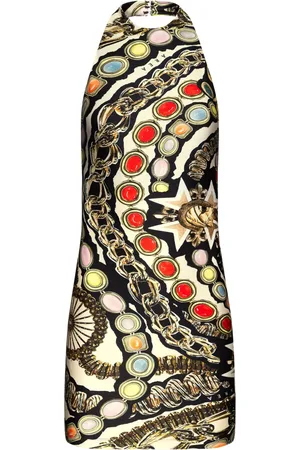 AREA Vestido corto con gemas estampadas