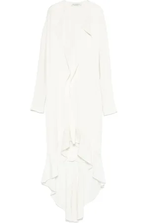 Serafini Vestido midi con diseño asimétrico y volantes