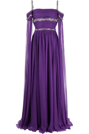 Zuhair Murad Vestido de fiesta de seda con detalles de cristal