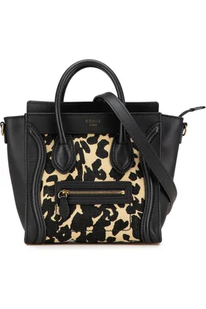 Céline Bolsa satchel Nano Canvas Leopard Print Luggage Tote 2010-2024