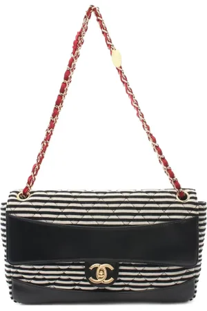 CHANEL Bolsa de hombro con motivo de rayas 2014
