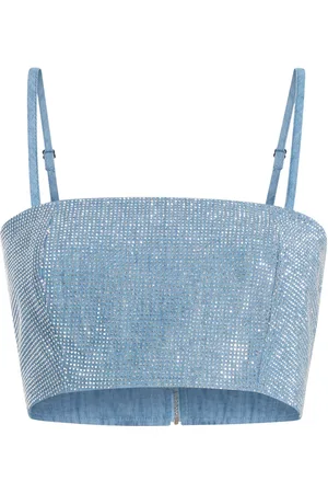 Cinq A Sept Top corto con detalle de perlas