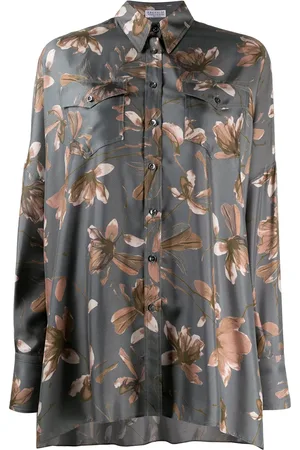 Brunello Cucinelli Blusa oversize con motivo floral