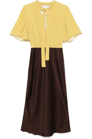 Elisabetta Franchi Vestido midi de georgette con motivo de lunares