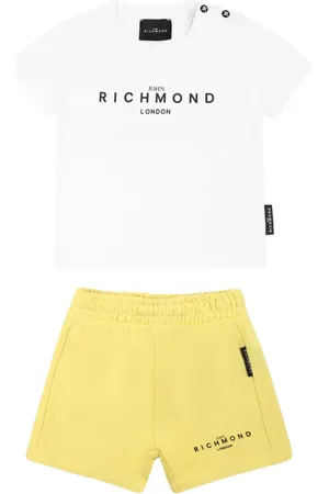 John Richmond Set de shorts y playera con logo estampado