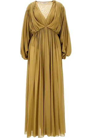 Serafini Vestido largo con mangas farol
