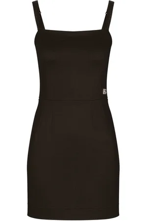 Dolce & Gabbana Vestido corto sin mangas con placa del logo