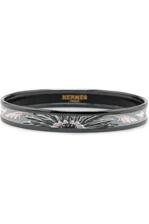 Hermès Pulsera 20th Century Narrow Brazil Feather Enamel Bangle 62