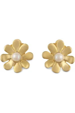 Susan Caplan Aretes con motivo floral 1980