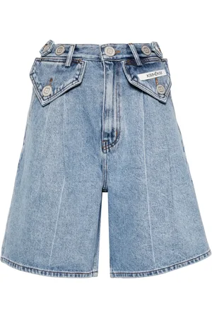 KIMHEKIM Shorts de mezclilla con detalle de botones