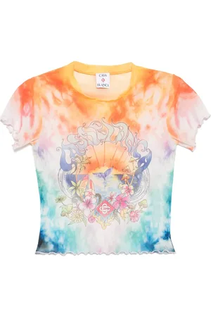 Casablanca Playera con malla estampada