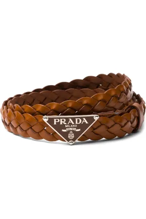 Prada Cinturón trenzado con placa del logo