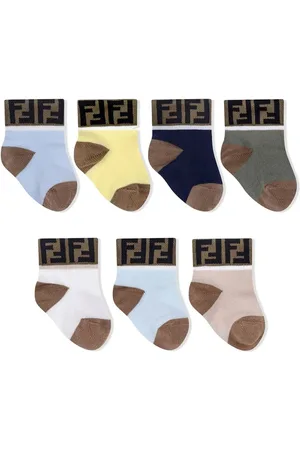 Fendi Pack de siete calcetines tobilleros con ribete del logo