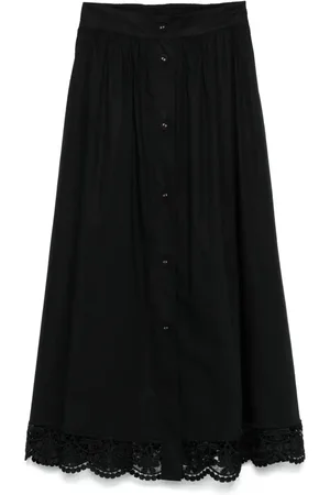 Twin-Set Falda midi con ribete de encaje