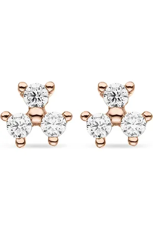VEYNOU Aretes Fleur en oro rosa de 14kt con diamante