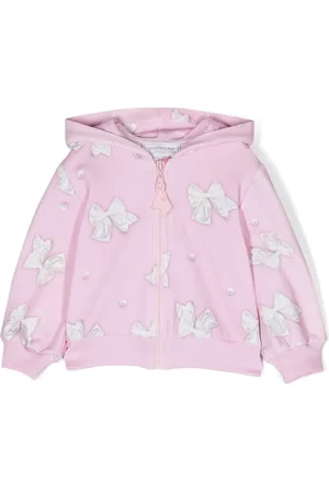 MONNALISA Hoodie con cierre y lazo estampado