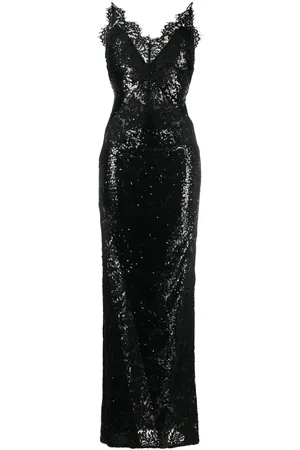 Philipp Plein Vestido largo con detalle de lentejuelas