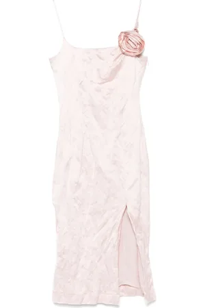 BLUMARINE Vestido midi con rosas en 3D