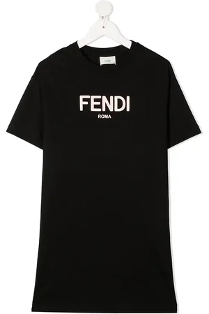 Fendi Vestido estilo playera con logo estampado